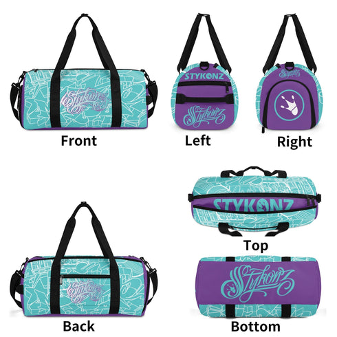 Duxonz Graffiti Duffle Bag feat Turquoise Mix Script – Sports Bag Gym Bag | Hip - Hop - Stykonz Graffiti Streetwear